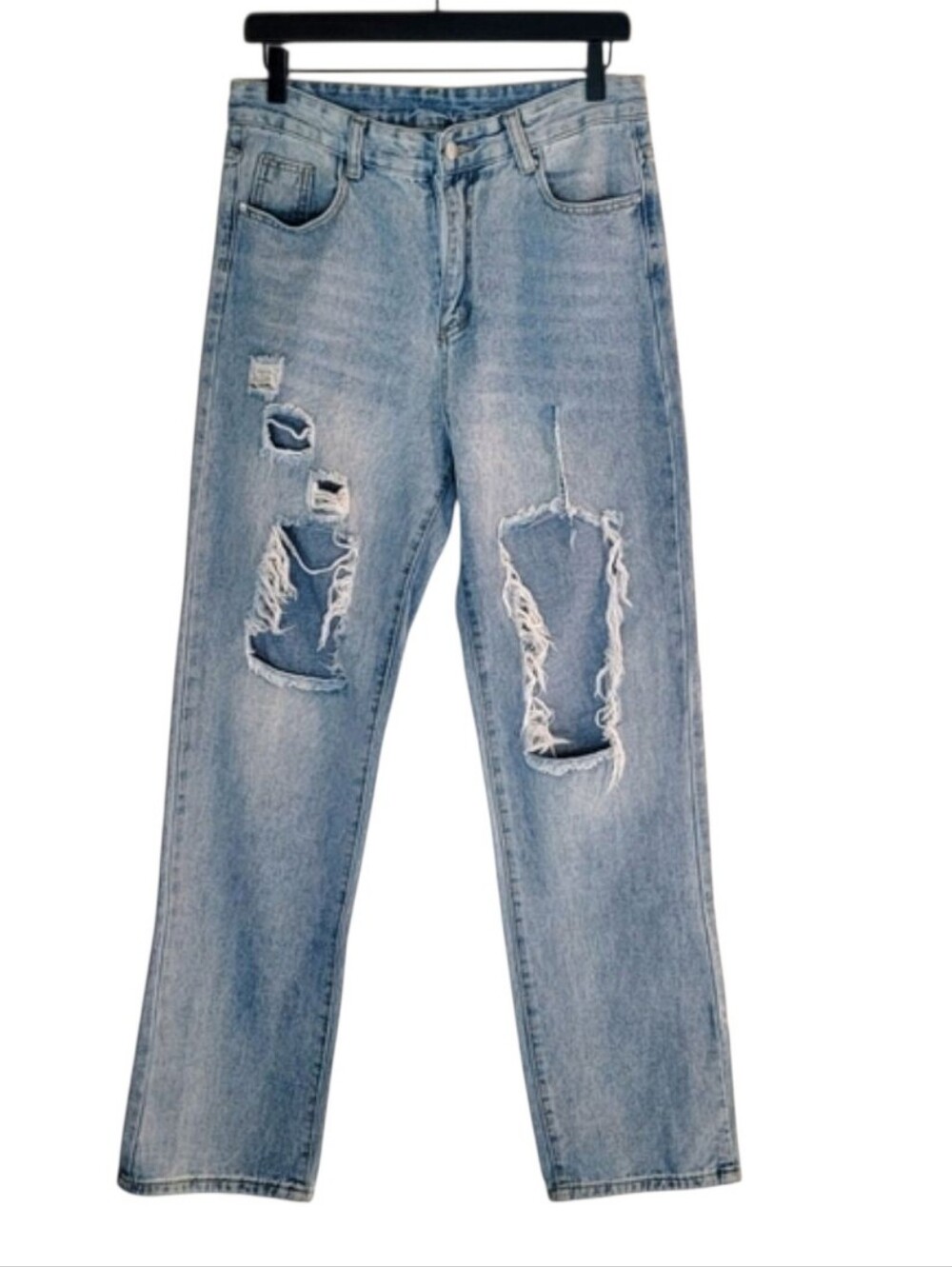 SHEIN | high waisted  high rise cut up distressed jeans Medium